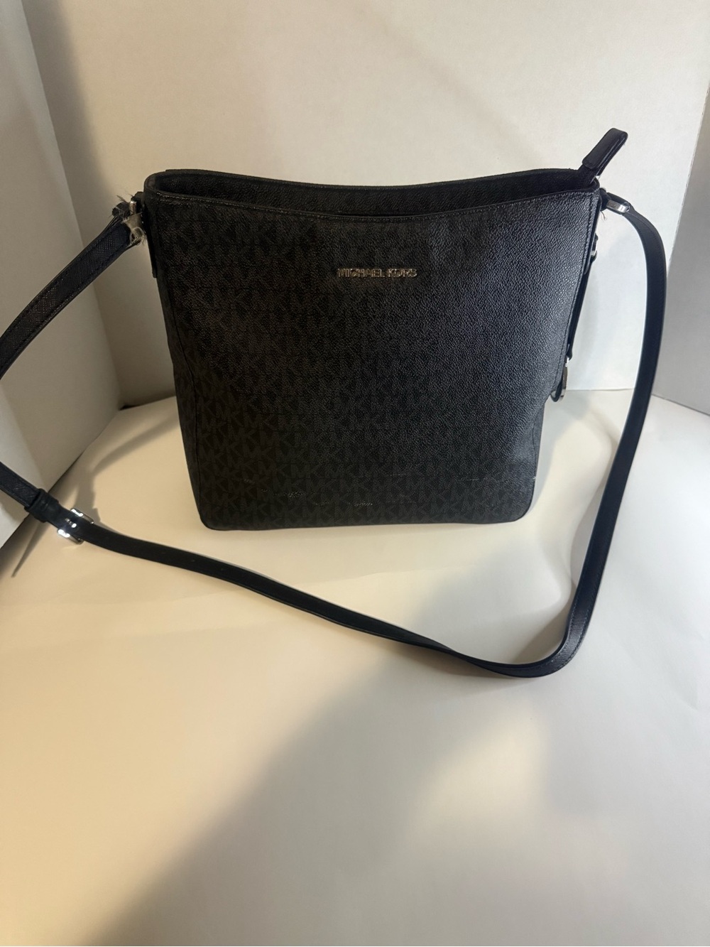 Michael Kors Black MK Signature Crossbody Bag